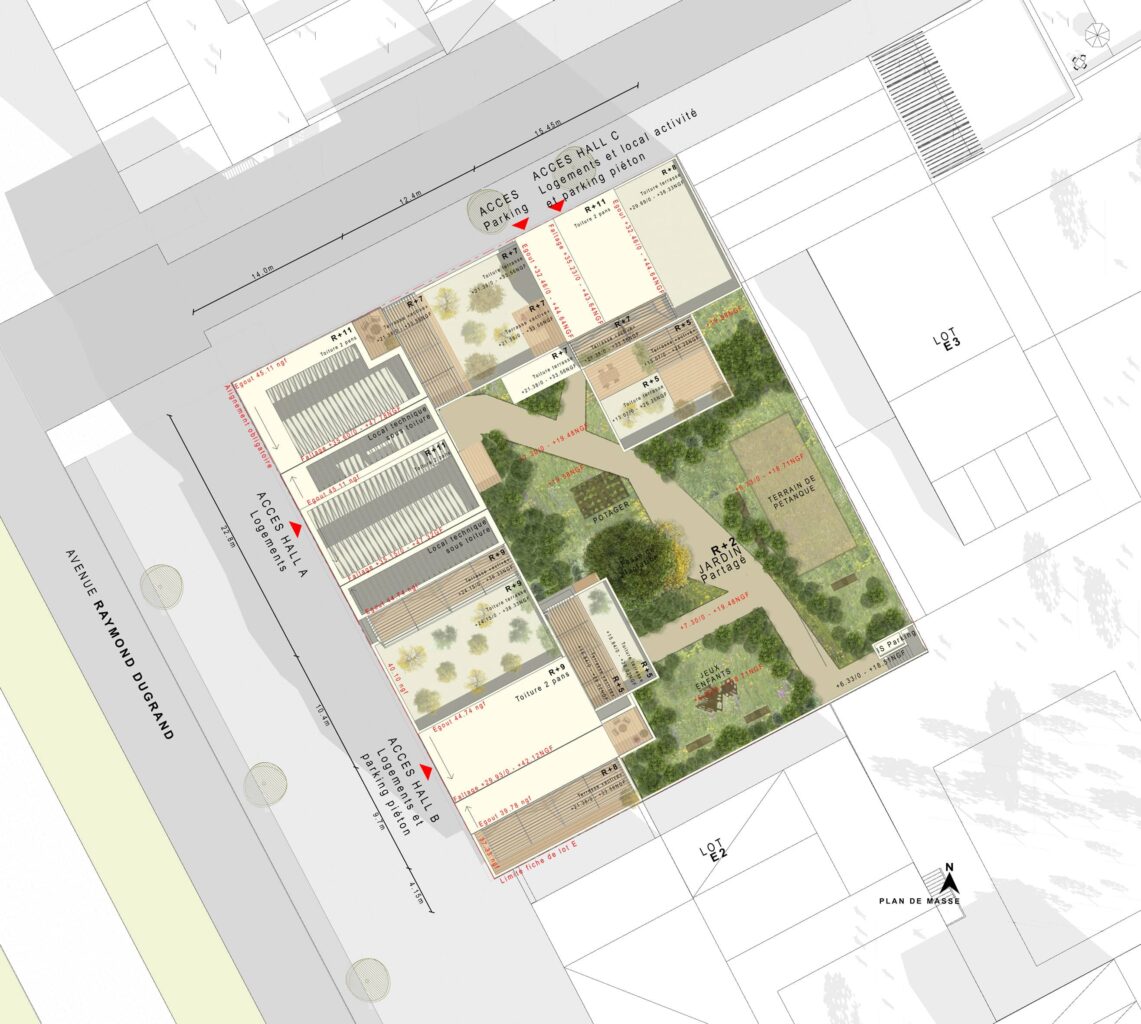 78 logements zac république lot e1 montpellier plan de masse