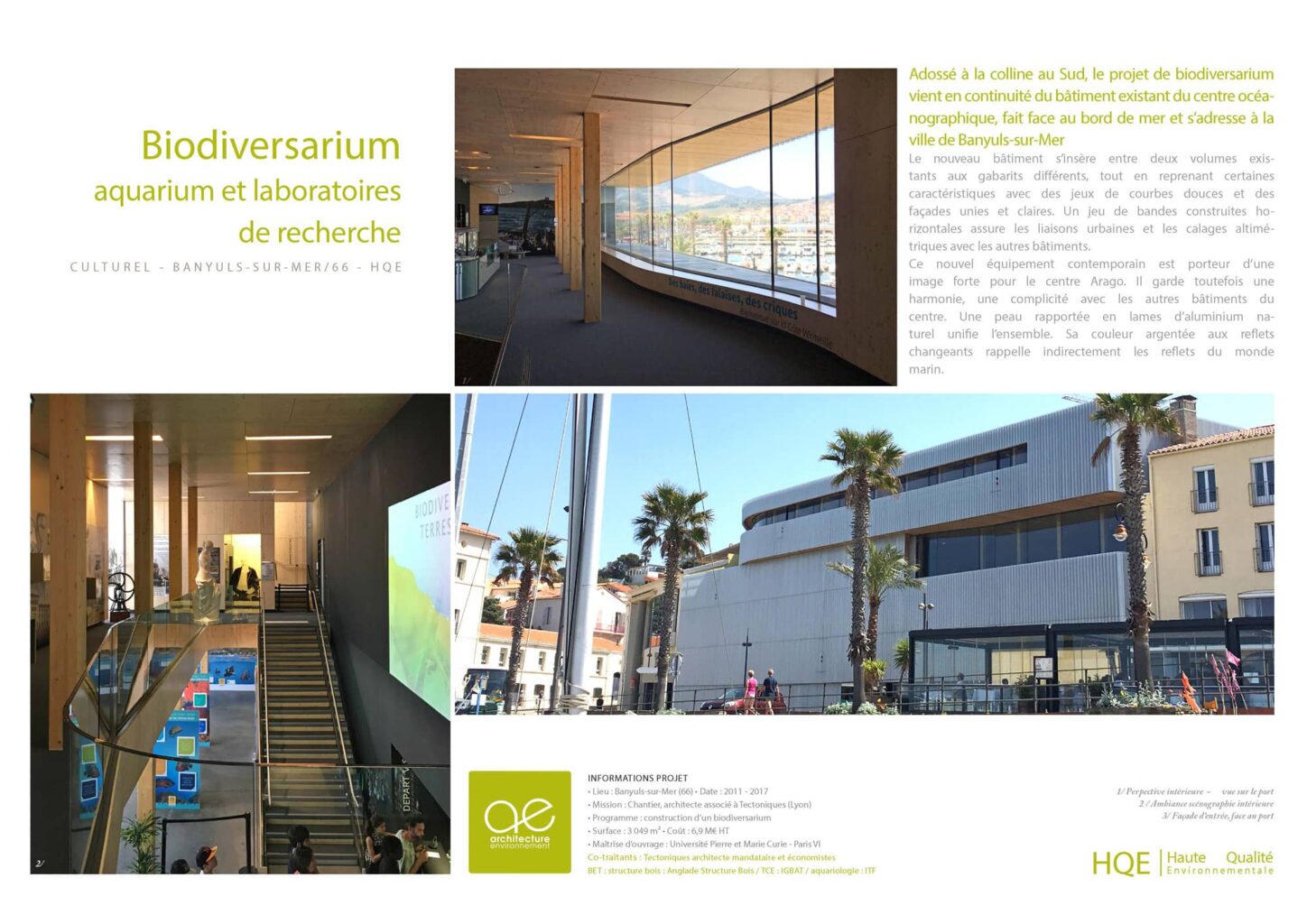 biodiversarium aquarium et laboratoire de recherche banyuls sur mer 66 fiche projet