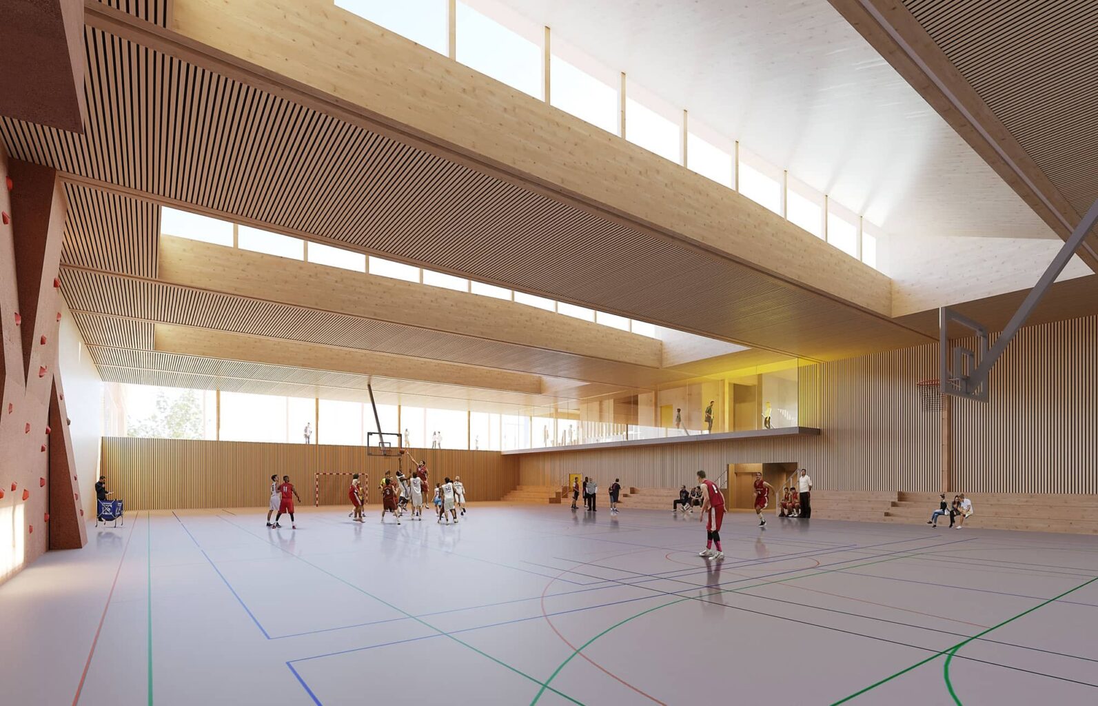 construction d’un collège en bois et d’un plateau sportif joyeuse 2