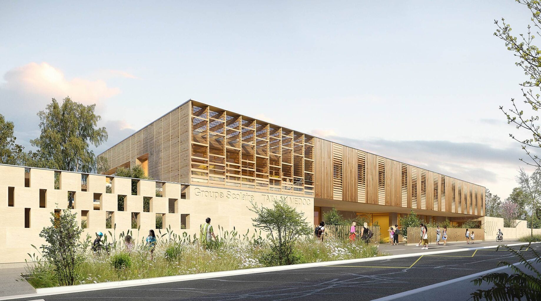 construction d’un groupe scolaire éco responsable et performant e+c taillan médoc