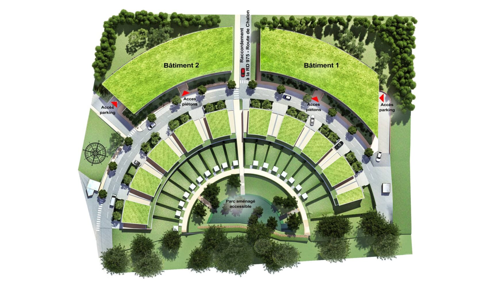 Éco quartier dans l’ain de 88 logements montrevel en bresse & jayat 01 plan de masse