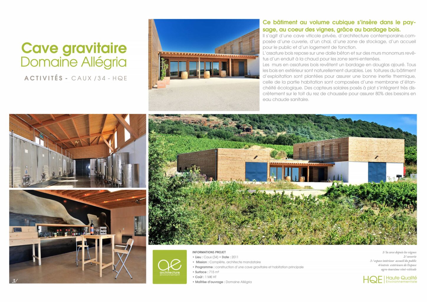 fiche projet cave gravitaire domaine allégria cave de vaux