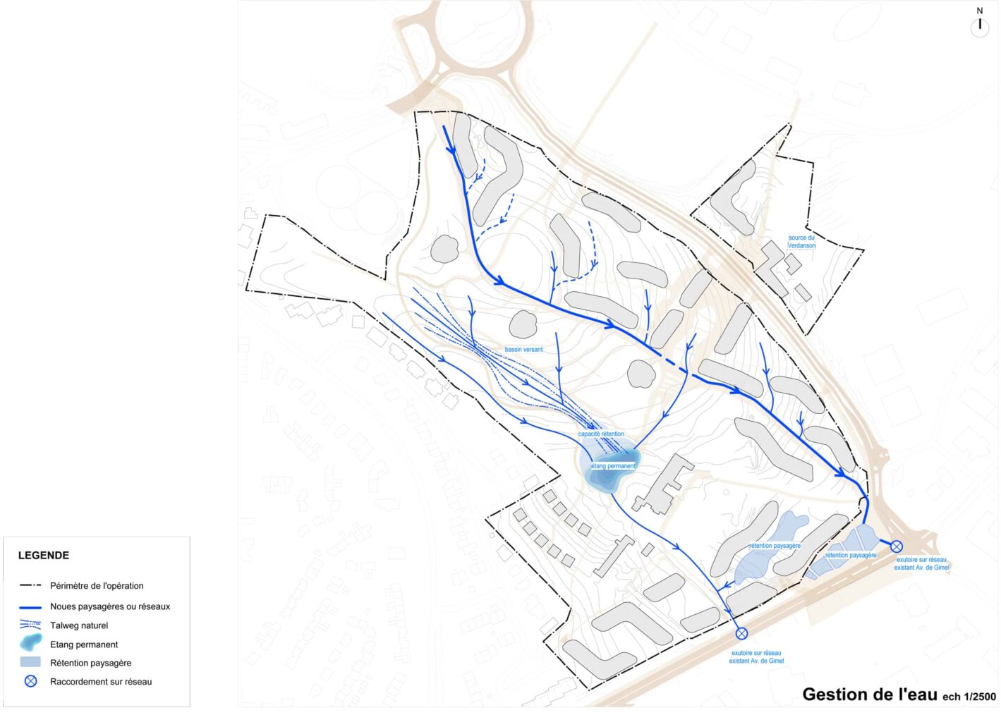 grabels aménagement d’un éco quartier gimel de 800 logements, commerces, bureaux, équipements publics gestion eau