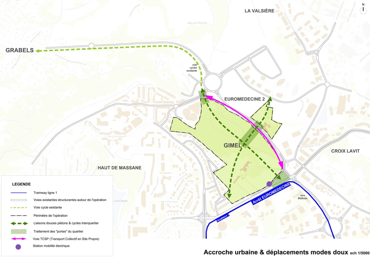 grabels aménagement d’un éco quartier gimel de 800 logements, commerces, bureaux, équipements publics plan de masse