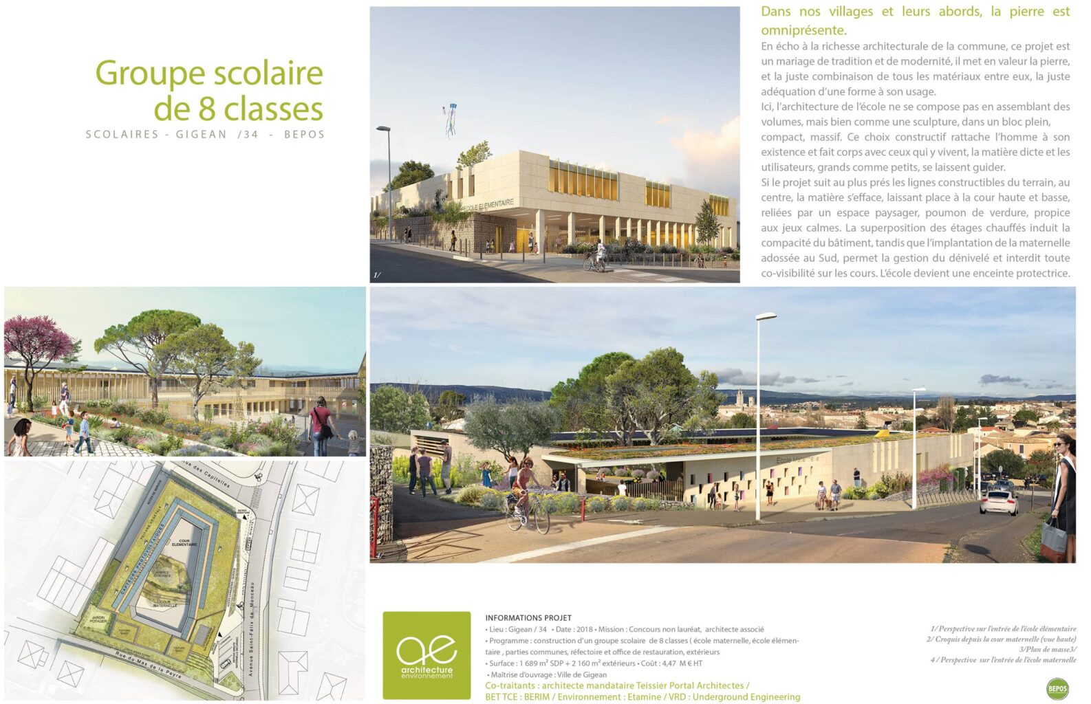 groupe scolaire de 8 classes à gigean fiche projet