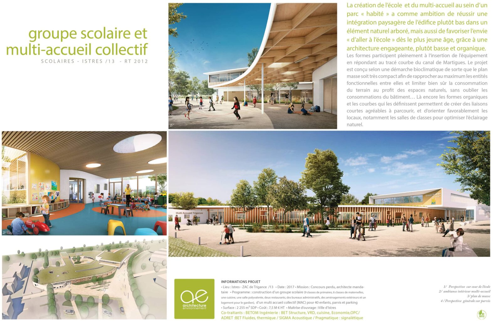 groupe scolaire et multi accueil collectif, zac de trigance à istres fiche projet