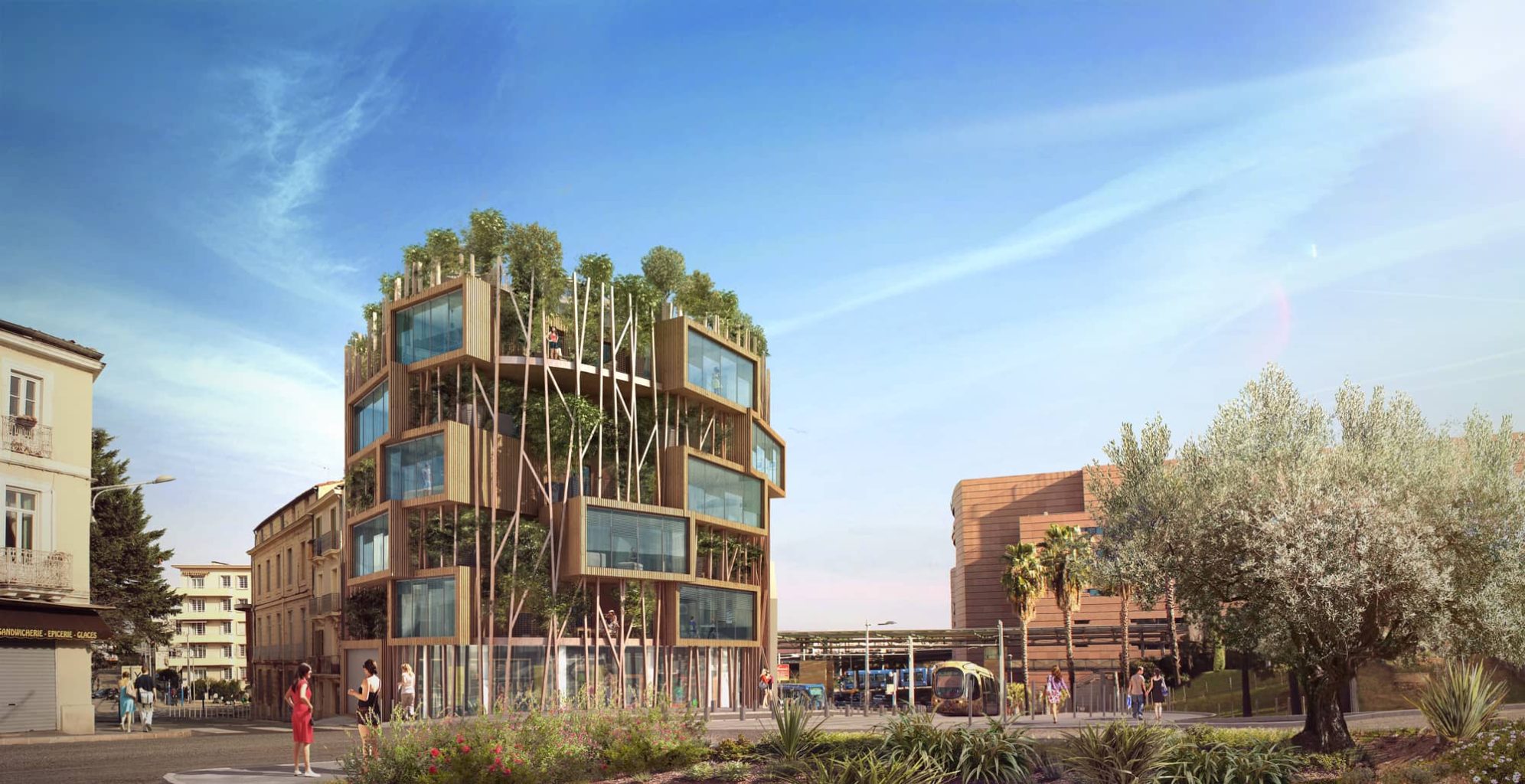 îlot vernière immeuble végétal 10 logements d'habitat participatif zéro carbone montpellier