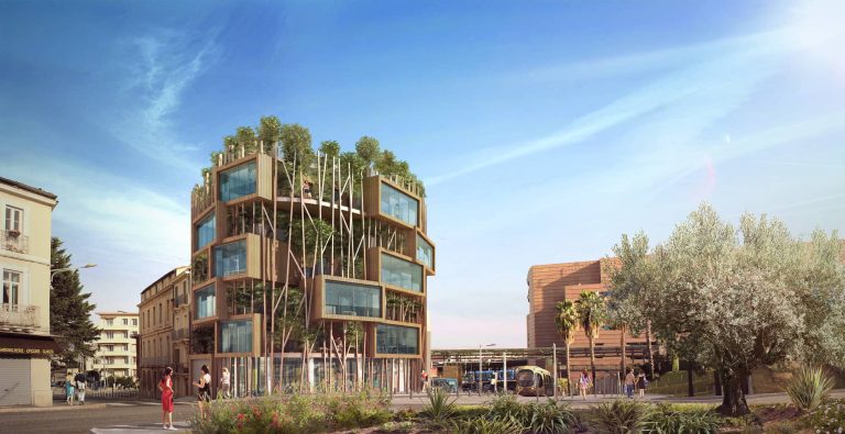 îlot vernière immeuble végétal 10 logements d'habitat participatif zéro carbone montpellier