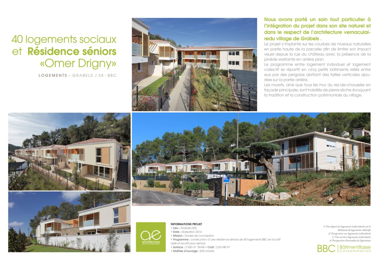résidence omer drigny logements sociaux et résidence senior grabels 34 fiche projet