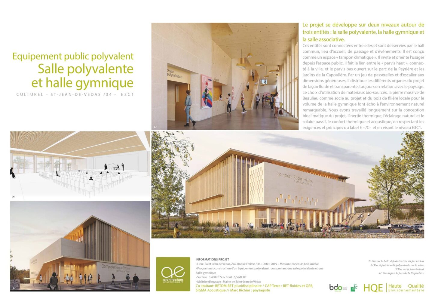 salle polyvalente et halle gymnique comple roque fraisse saint jean de védas fiche projet