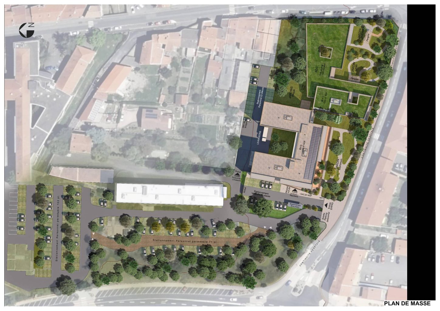 ehpad à riom plan de masse